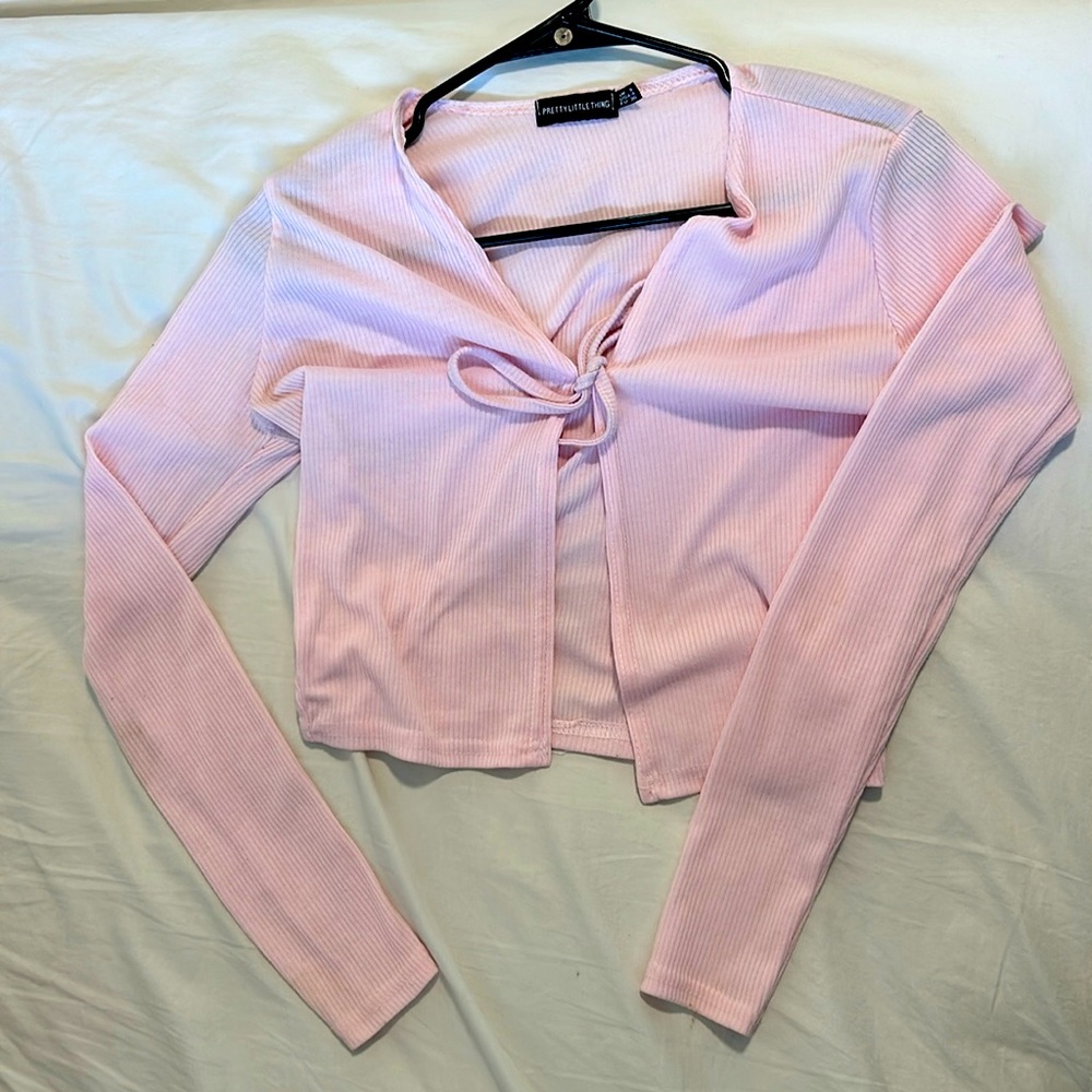PrettyLittleThing tie front long sleeve